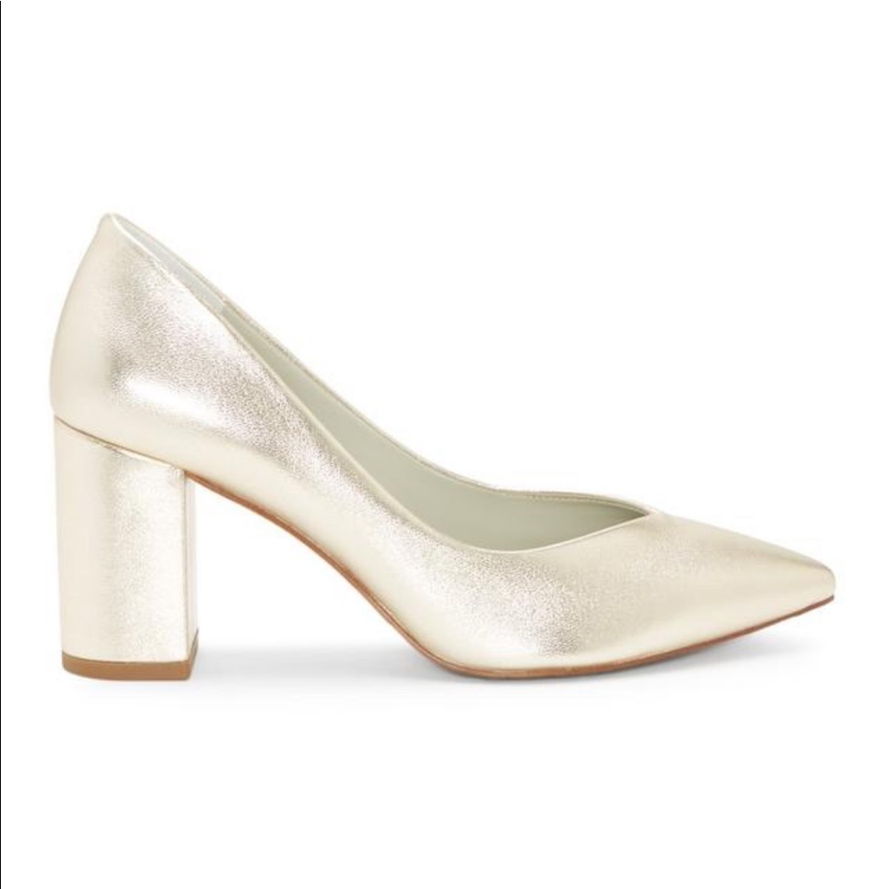 1.STATE Silver Saffy Block Heel Pump - Size 38.5